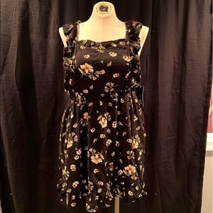 Black floral print dress